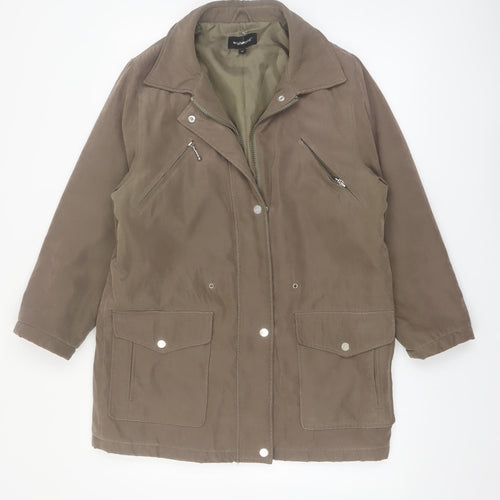 Wishwood Women Brown Size 12 Parka Jacket Mid-Length Lined