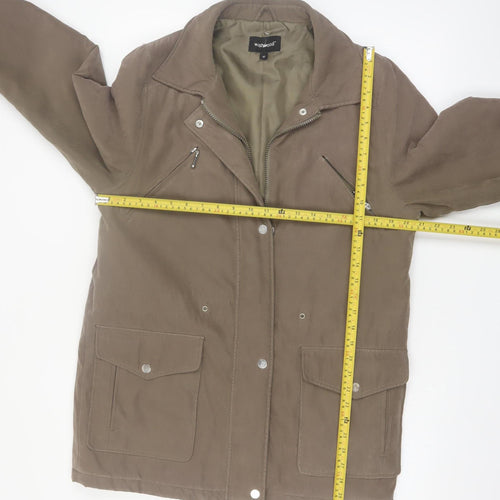 Wishwood Women Brown Size 12 Parka Jacket Mid-Length Lined