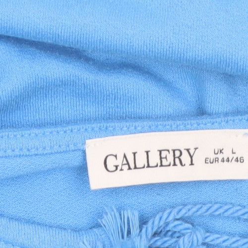 Gallery Womens Blue Crochet Trim Tunic Blouse Size L