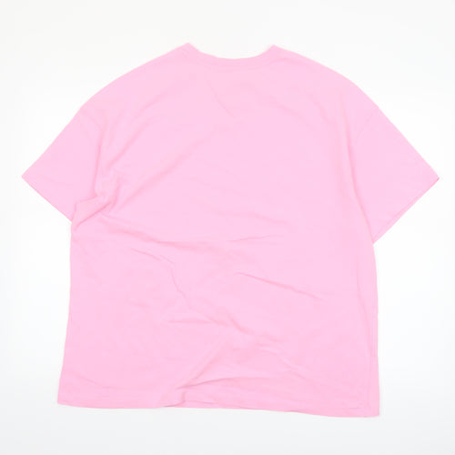 Dunnes Stores Womens Pink 'Italia' Relaxed Cotton T-Shirt Size 16