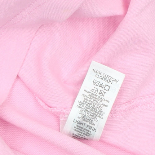 Dunnes Stores Womens Pink 'Italia' Relaxed Cotton T-Shirt Size 16