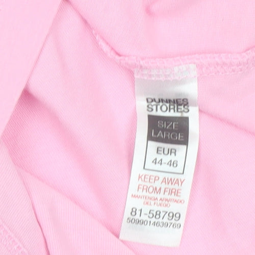 Dunnes Stores Womens Pink 'Italia' Relaxed Cotton T-Shirt Size 16