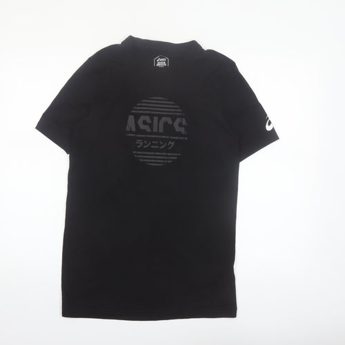 ASICS Men's Black Short Sleeve Graphic Running T-Shirt Size M