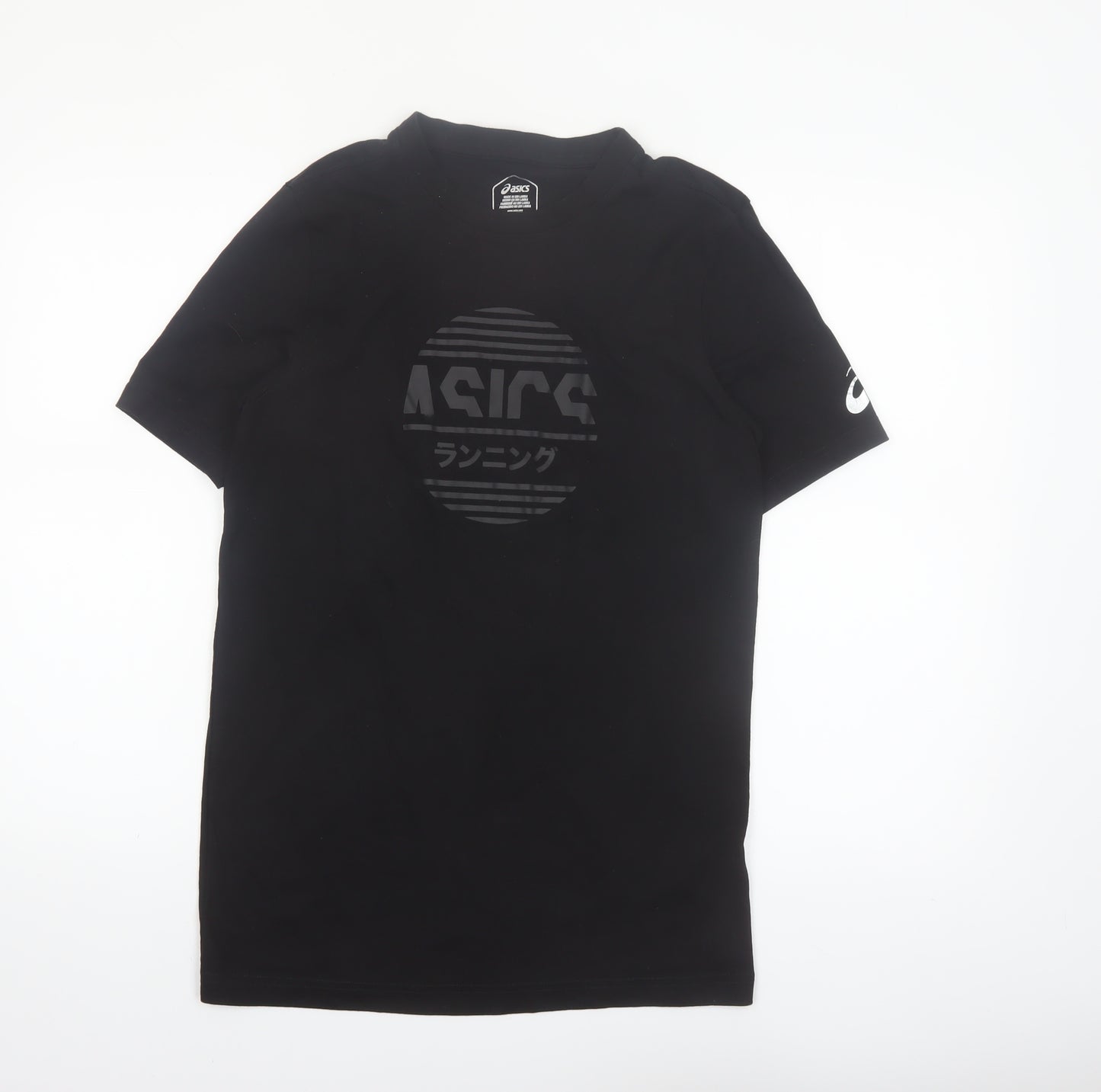 ASICS Men's Black Short Sleeve Graphic Running T-Shirt Size M