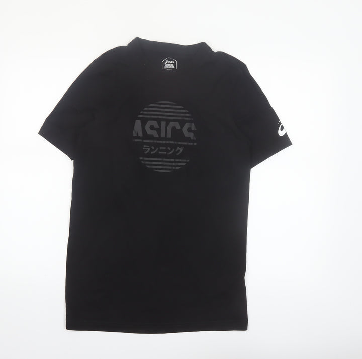 ASICS Men's Black Short Sleeve Graphic Running T-Shirt Size M