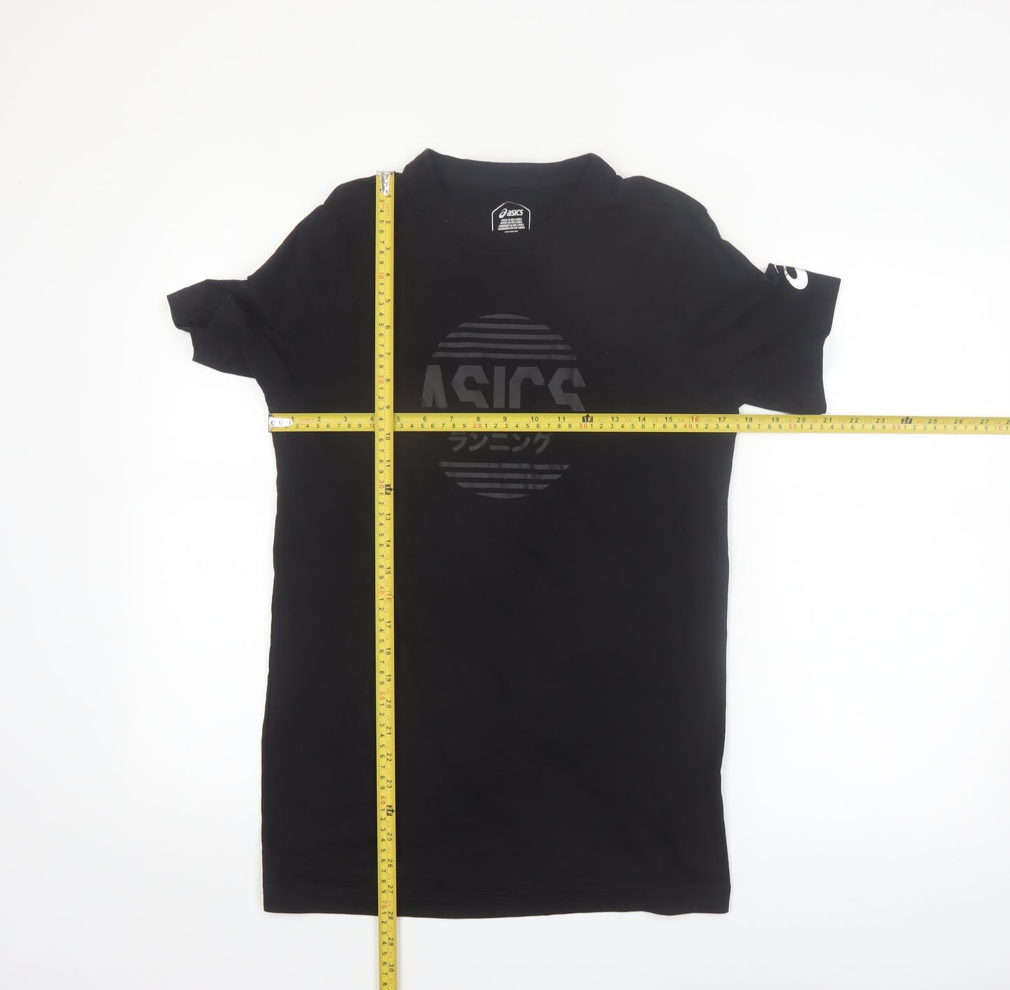 ASICS Men's Black Short Sleeve Graphic Running T-Shirt Size M