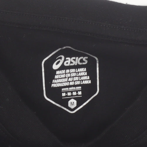ASICS Men's Black Short Sleeve Graphic Running T-Shirt Size M