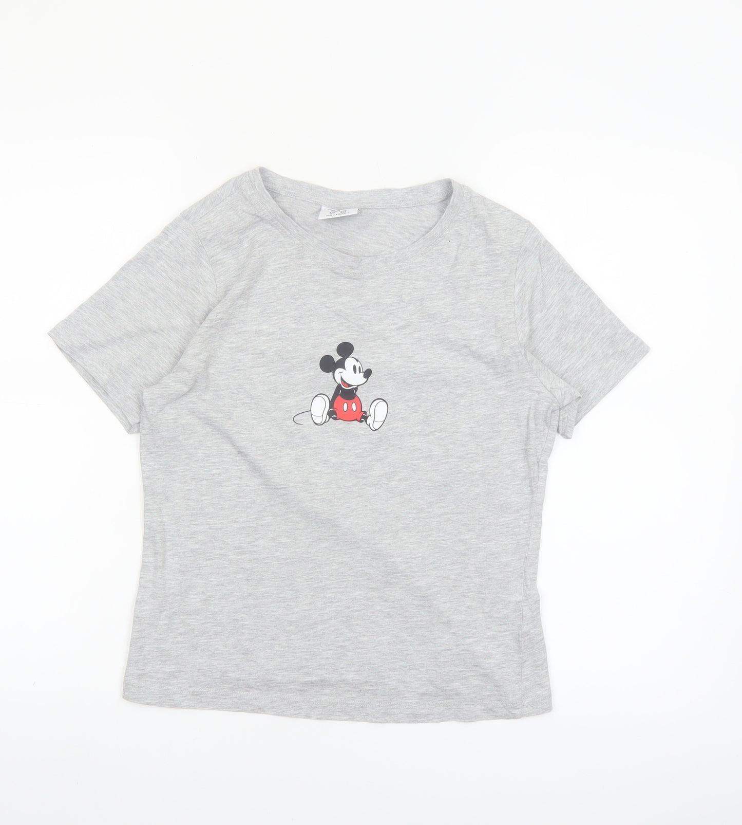 Primark Disney Women's Grey Mickey Mouse T-Shirt Size 12 Short Sleeve