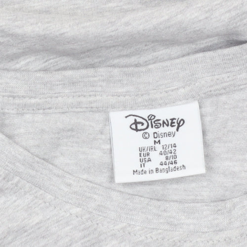 Primark Disney Women's Grey Mickey Mouse T-Shirt Size 12 Short Sleeve