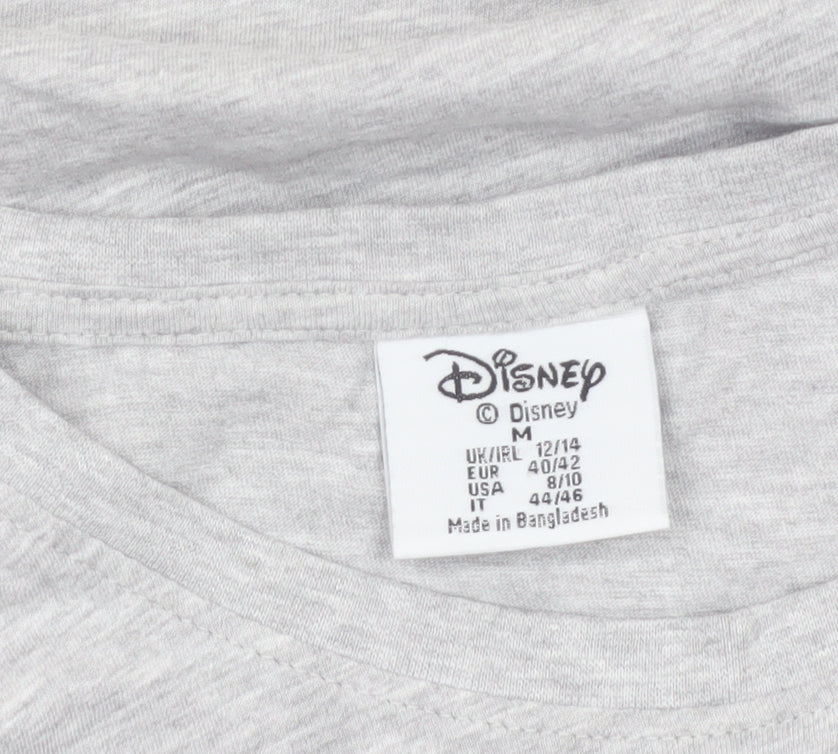 Primark Disney Women's Grey Mickey Mouse T-Shirt Size 12 Short Sleeve