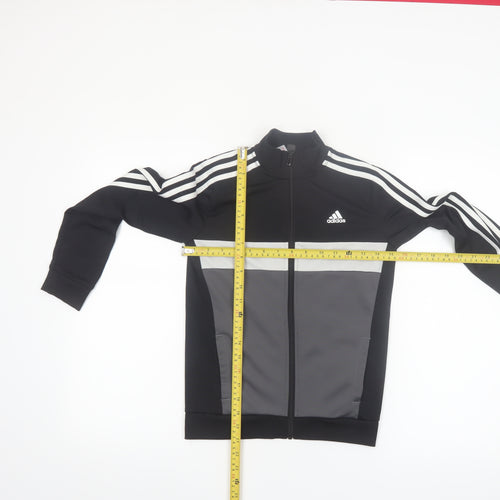 adidas Boys Black 9-10 Years Colourblock Full Zip Track Jacket