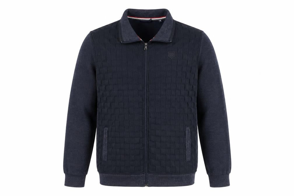 Front view of Pre End Men’s Blue Bomber Jacket M Cotton Blend Full Zip