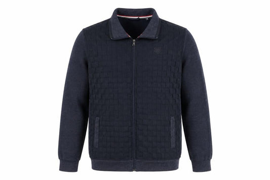 Front view of Pre End Men’s Blue Bomber Jacket M Cotton Blend Full Zip