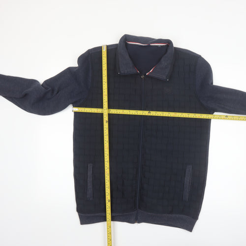 Pre End Men’s Blue Bomber Jacket M Cotton Blend Full Zip