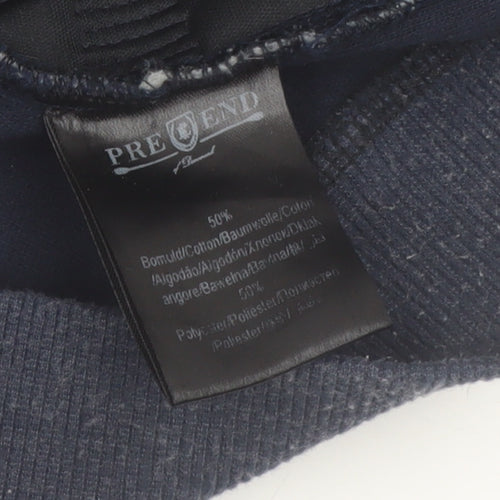 Pre End Men’s Blue Bomber Jacket M Cotton Blend Full Zip