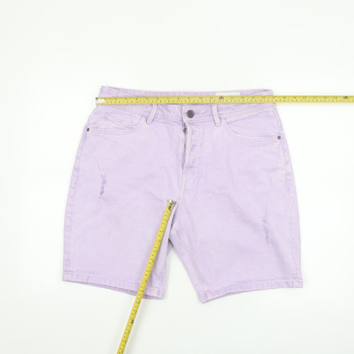 Denim Co Men's Purple Stretch Chino Shorts W34 Regular Fit