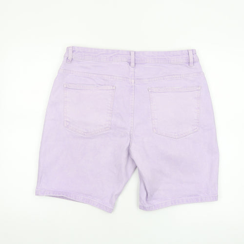 Denim Co Men's Purple Stretch Chino Shorts W34 Regular Fit
