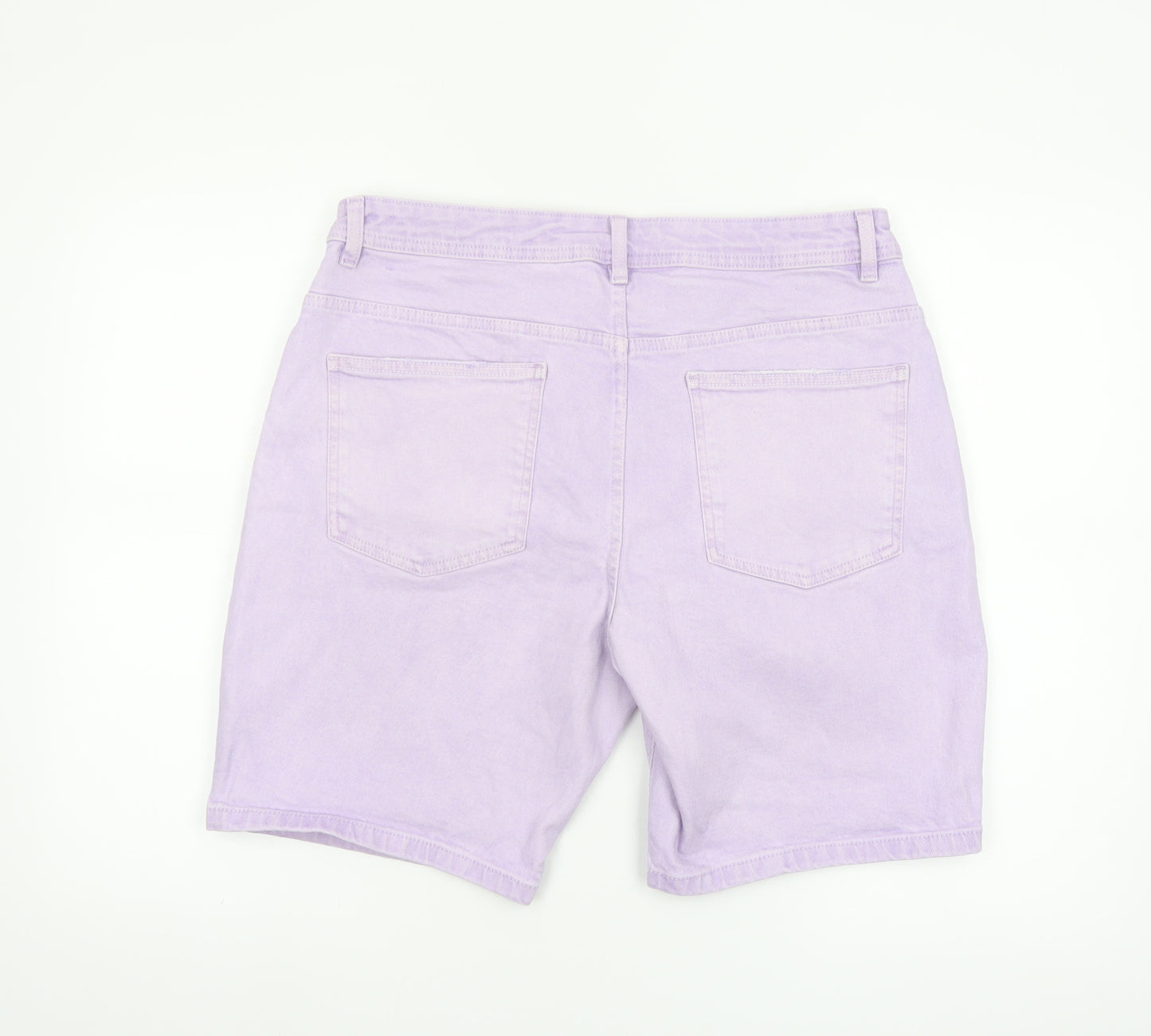 Denim Co Men's Purple Stretch Chino Shorts W34 Regular Fit