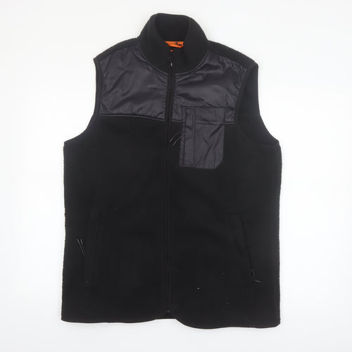 Threadbare Mens Black Fleece Bodywarmer Waistcoat Size M Outdoor Hiking