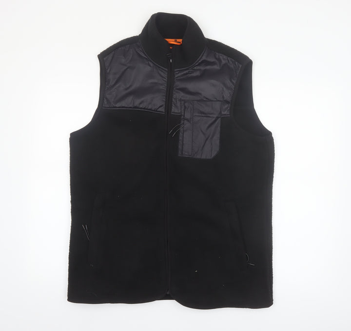 Threadbare Mens Black Fleece Bodywarmer Waistcoat Size M Outdoor Hiking