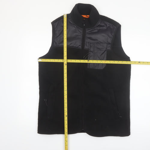 Threadbare Mens Black Fleece Bodywarmer Waistcoat Size M Outdoor Hiking