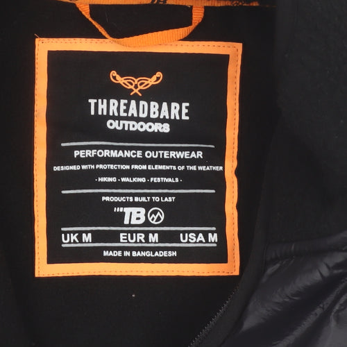 Threadbare Mens Black Fleece Bodywarmer Waistcoat Size M Outdoor Hiking