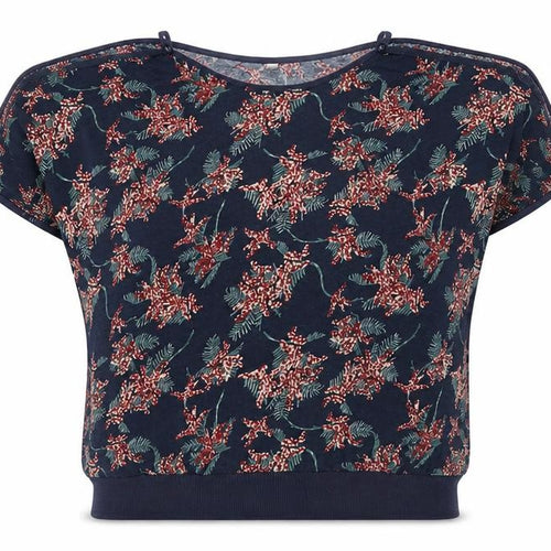 Stella Morgan Women's Blue Floral Short Sleeve Blouse Size 12