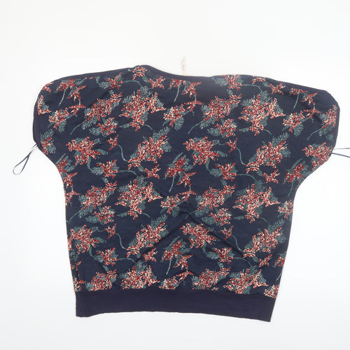 Stella Morgan Women's Blue Floral Short Sleeve Blouse Size 12