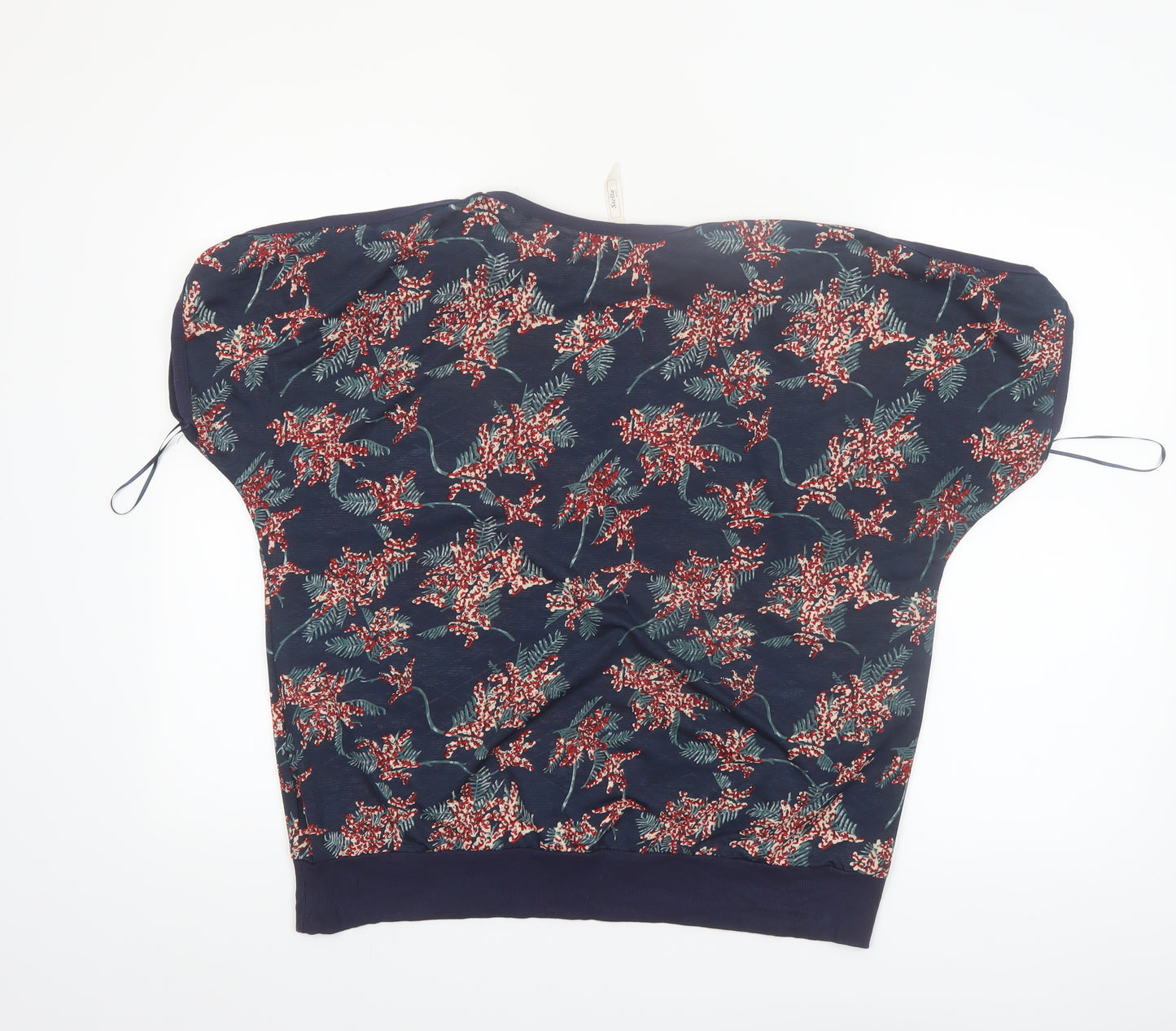 Stella Morgan Women's Blue Floral Short Sleeve Blouse Size 12