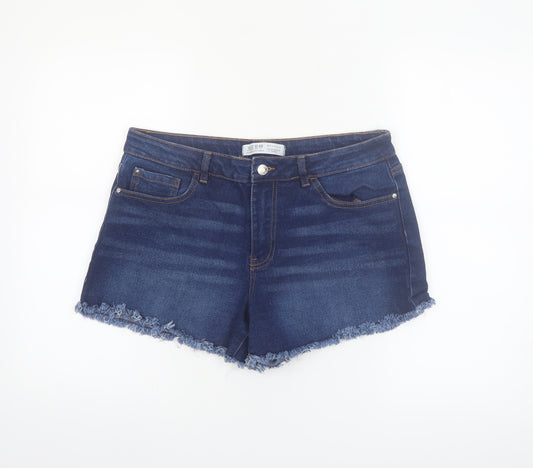 Primark Denim Co Women Blue Denim Cut-Off Shorts Size 14