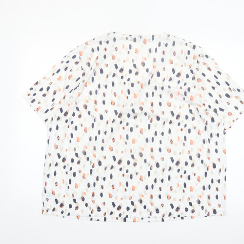 Gollehaug Women’s Multicoloured Short Sleeve V-Neck Blouse Size 16