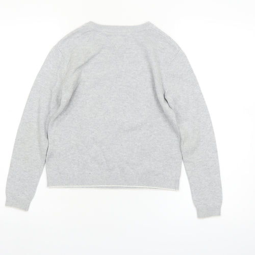 Tommy Hilfiger Boys Grey Graphic Knit Jumper Size 140 (10 Years)