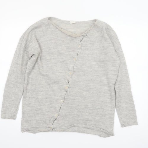 Poetry Women Grey Alpaca Silk Long Sleeve Cardigan UK 12