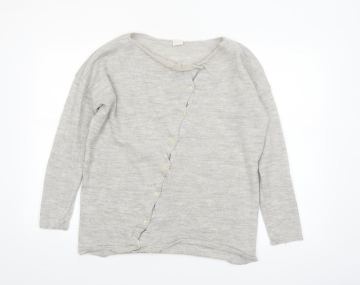 Poetry Women Grey Alpaca Silk Long Sleeve Cardigan UK 12