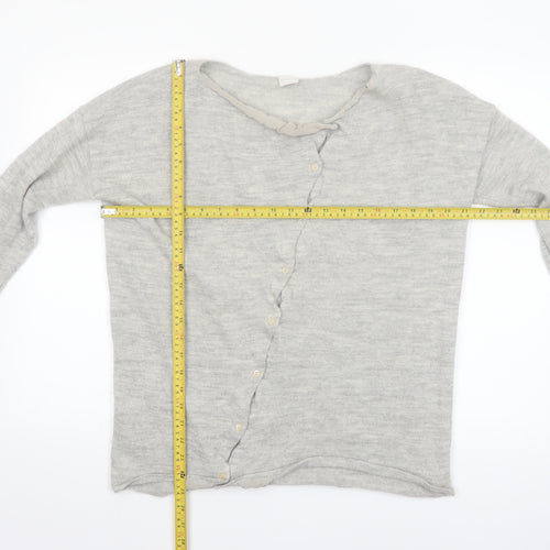 Poetry Women Grey Alpaca Silk Long Sleeve Cardigan UK 12