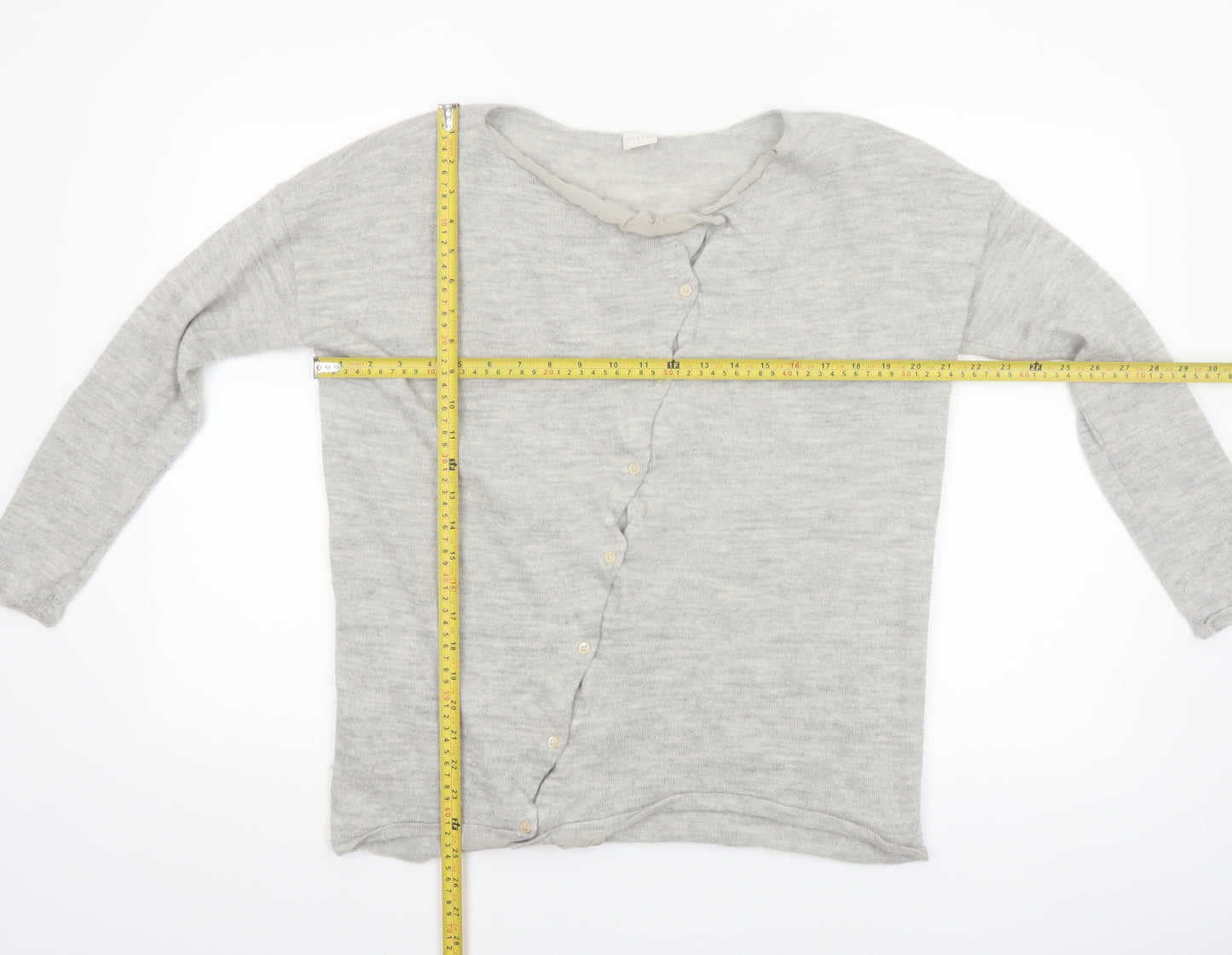 Poetry Women Grey Alpaca Silk Long Sleeve Cardigan UK 12
