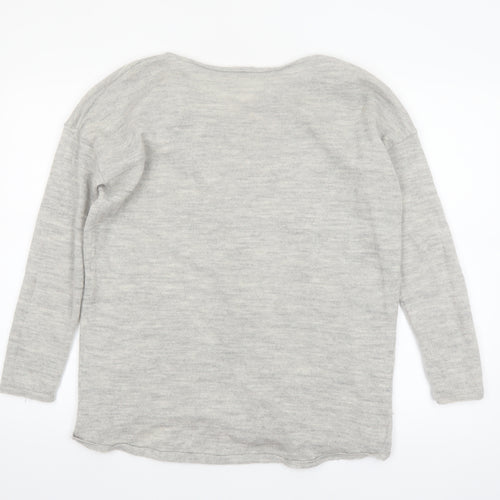 Poetry Women Grey Alpaca Silk Long Sleeve Cardigan UK 12