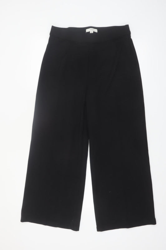Marks and Spencer Womens Black Size 14 Wide-Leg Trousers