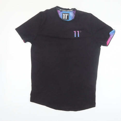 11 Degrees Men's Black XS Slim Fit Crew Neck T-Shirt