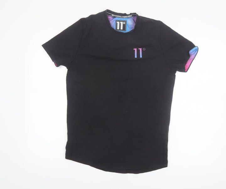 11 Degrees Men's Black XS Slim Fit Crew Neck T-Shirt