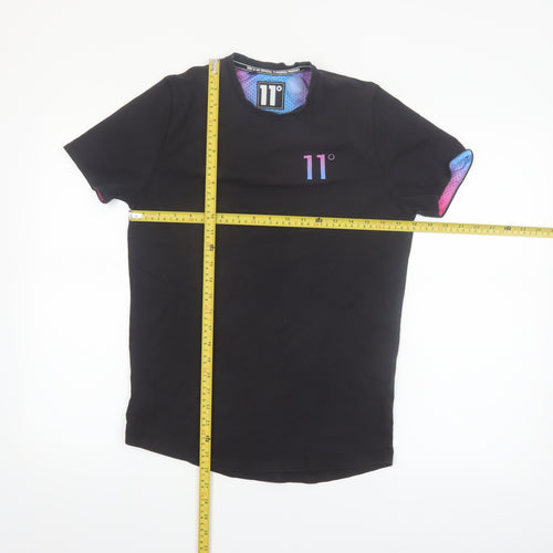 11 Degrees Men's Black XS Slim Fit Crew Neck T-Shirt