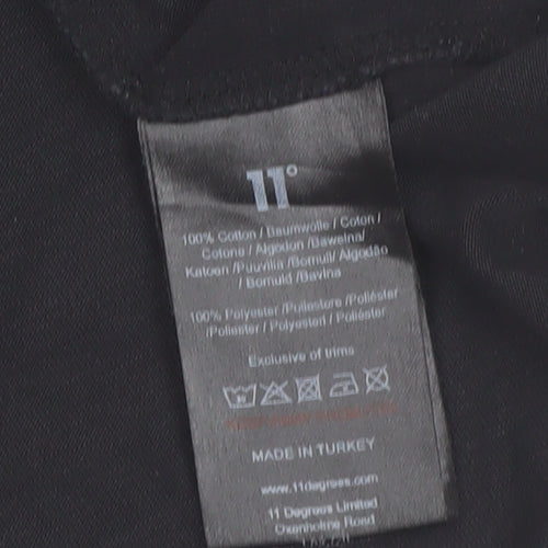 11 Degrees Men's Black XS Slim Fit Crew Neck T-Shirt