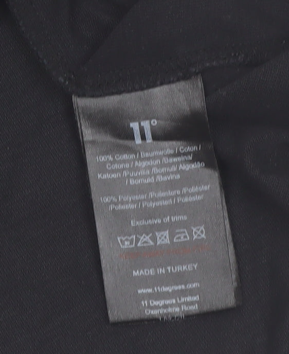 11 Degrees Men's Black XS Slim Fit Crew Neck T-Shirt