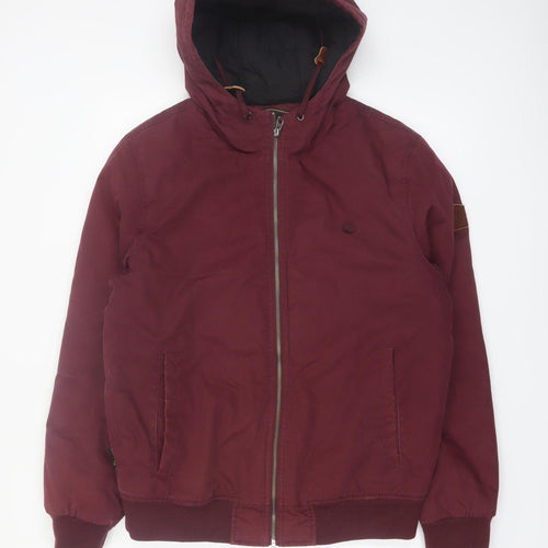 Element Men’s Red Hooded Bomber Jacket M Wind Resistant Lined