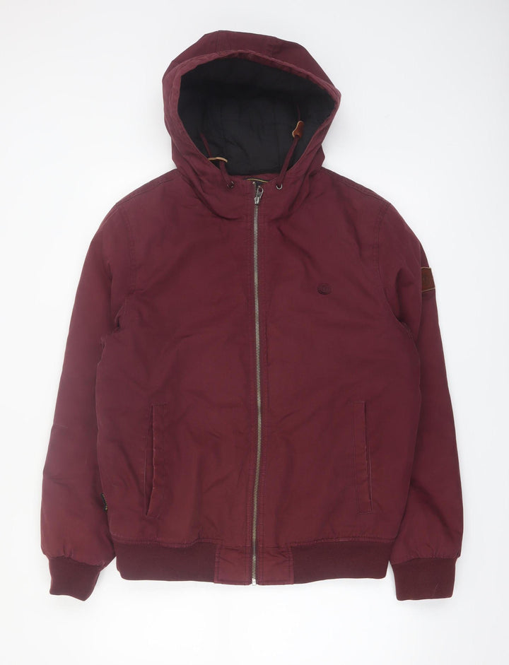 Element Men’s Red Hooded Bomber Jacket M Wind Resistant Lined