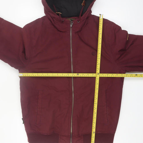 Element Men’s Red Hooded Bomber Jacket M Wind Resistant Lined