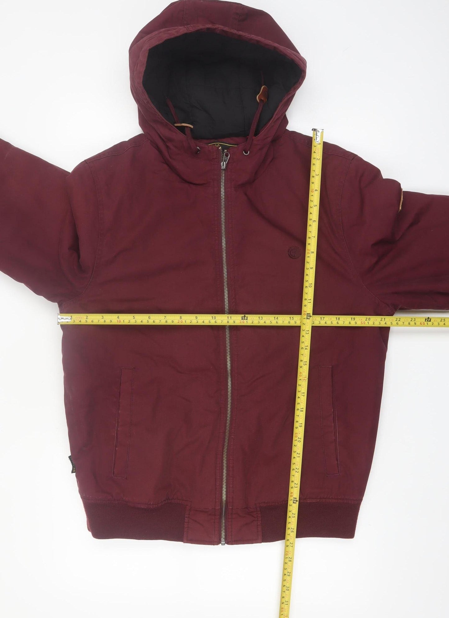 Element Men’s Red Hooded Bomber Jacket M Wind Resistant Lined