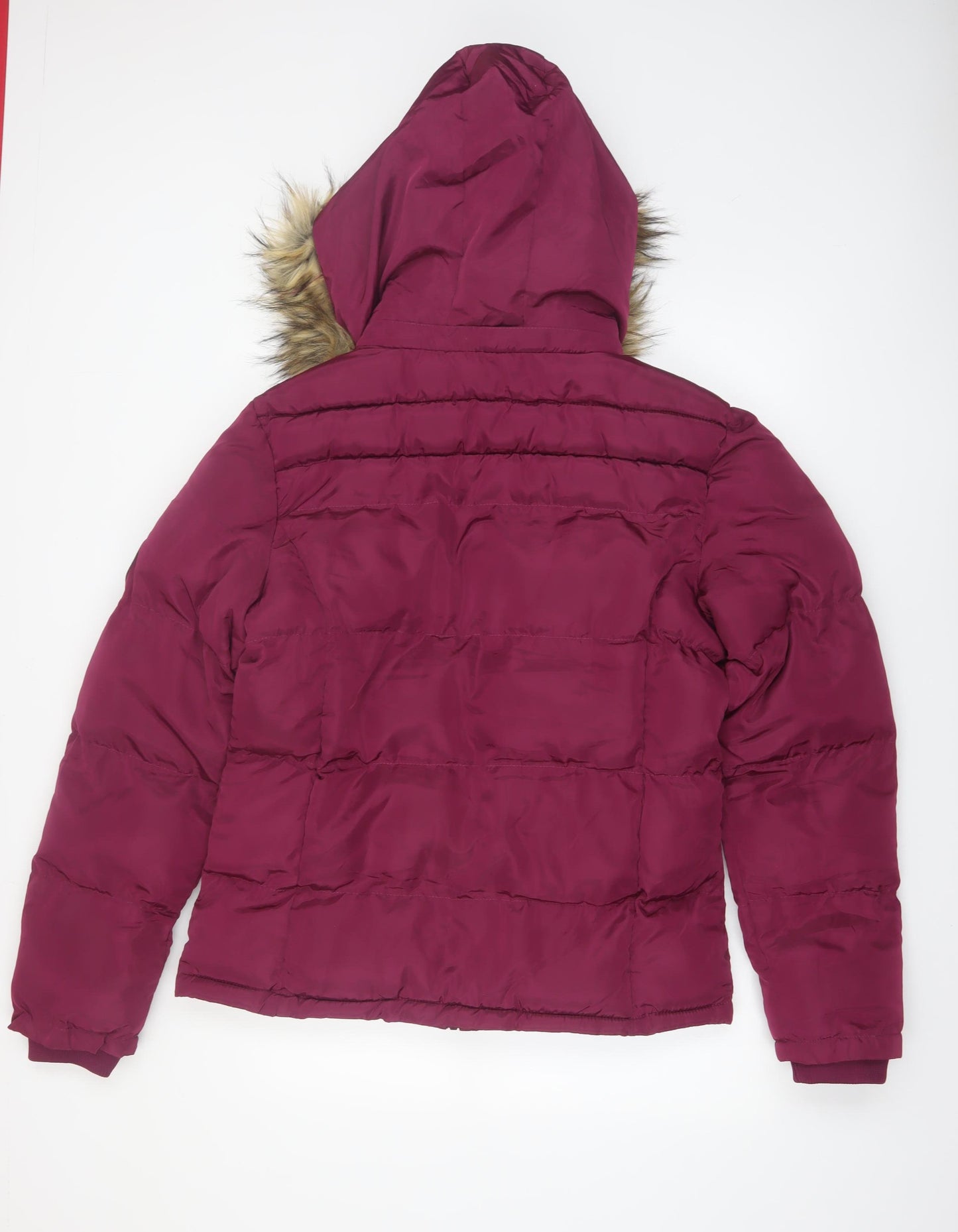 Lee Cooper Women’s Purple Puffer Jacket Size 14 Hooded Winter Coat