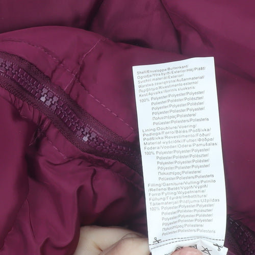 Lee Cooper Women’s Purple Puffer Jacket Size 14 Hooded Winter Coat