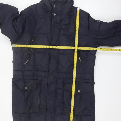Geox Men's Blue 40 Regular Fit Winter Puffer Jacket